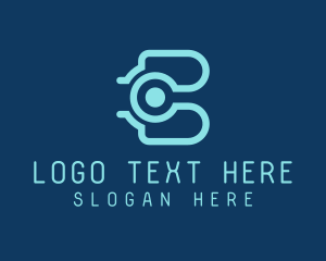 Stethoscope - Digital Letter B Dot logo design