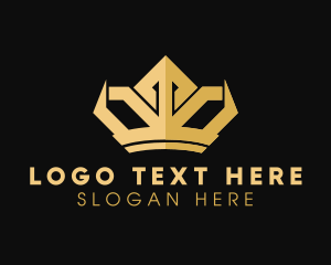Deluxe - Gold Yellow Crown logo design