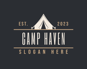 Tent - Campsite Tent Adventure logo design