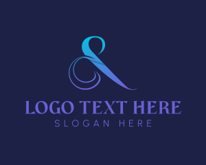 Lettering - Gradient Ampersand Symbol logo design