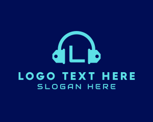 Gadget Store - Headphones Price Tag logo design
