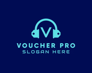 Voucher - Headphones Price Tag logo design