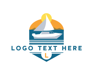 Yacht - Yacht Vacation Sunset logo design