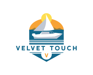 Yacht Vacation Sunset logo design