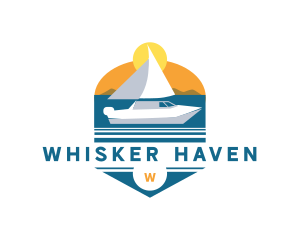 Yacht Vacation Sunset logo design