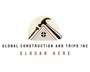 Hammer - Home Construction Roofing logo design