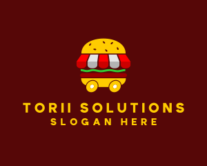 Burger Sandwich Food Stall  logo design