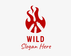 Fire Sausage Barbecue  Logo