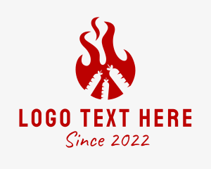 Delicious - Fire Sausage Barbecue logo design