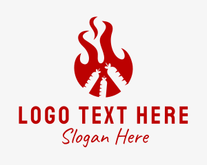 Fire Sausage Barbecue  Logo