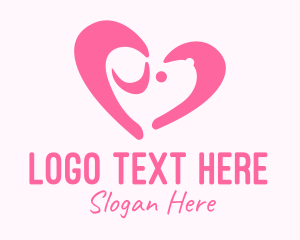 Pet Care - Pink Dog Heart logo design