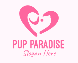 Pink Dog Heart logo design