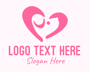 Doggo - Pink Dog Heart logo design