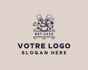 Watering Can Shovel Plant Logo
