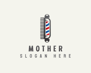 Barber Hair Comb Logo