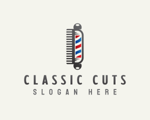 Barber Hair Comb logo design