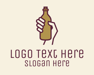 Liqueur - Handheld Beer Bottle logo design