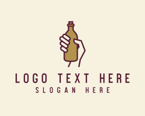 Hand - Handheld Beer Bottle logo design