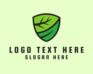 Ecology - Organic Leaf Shield logo design