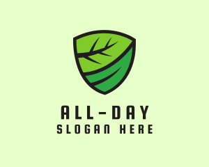 Organic Leaf Shield logo design