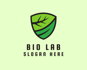 Biology - Organic Leaf Shield logo design