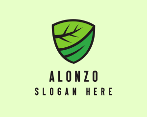 Organic Leaf Shield logo design