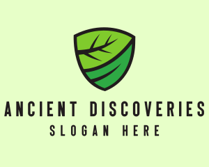 Organic Leaf Shield logo design