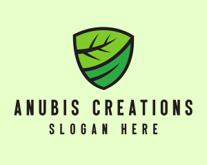 Organic Leaf Shield logo design