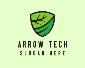 Organic Leaf Shield logo design