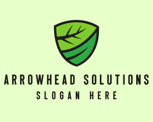 Organic Leaf Shield logo design