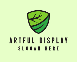 Organic Leaf Shield logo design