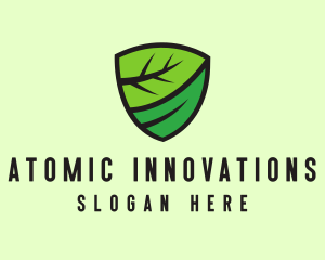 Organic Leaf Shield logo design