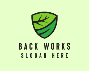 Organic Leaf Shield logo design