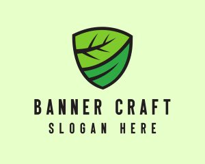 Organic Leaf Shield logo design