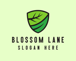 Organic Leaf Shield logo design