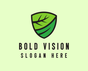 Organic Leaf Shield logo design