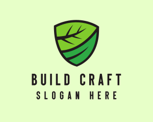 Organic Leaf Shield logo design