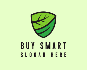 Organic Leaf Shield logo design