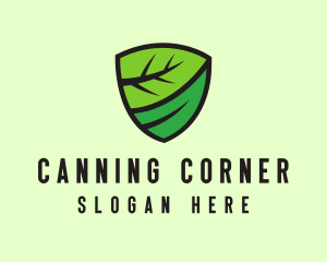 Organic Leaf Shield logo design