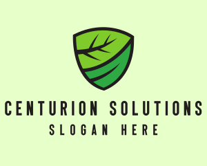 Organic Leaf Shield logo design