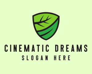 Organic Leaf Shield logo design