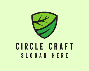 Organic Leaf Shield logo design