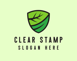 Organic Leaf Shield logo design