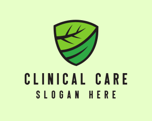 Organic Leaf Shield logo design