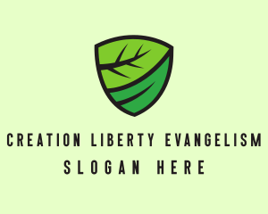 Organic Leaf Shield logo design