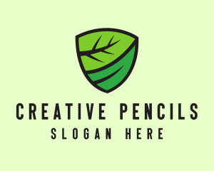 Organic Leaf Shield logo design