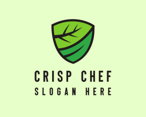 Organic Leaf Shield logo design