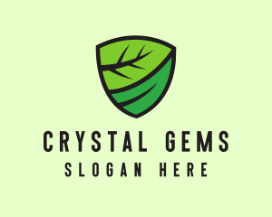 Organic Leaf Shield logo design