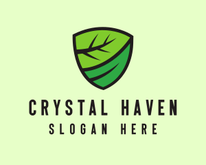 Organic Leaf Shield logo design