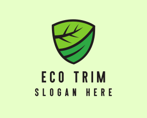 Organic Leaf Shield logo design